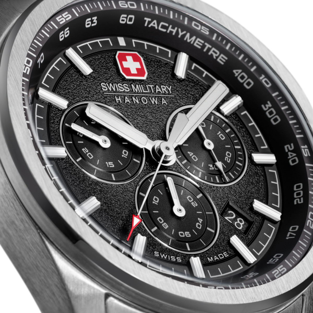 Swiss Military Hanowa Navalus Pro SMWGI0004204 chronograaf herenhorloge van zilverkleurig staal - Ø 43 mm