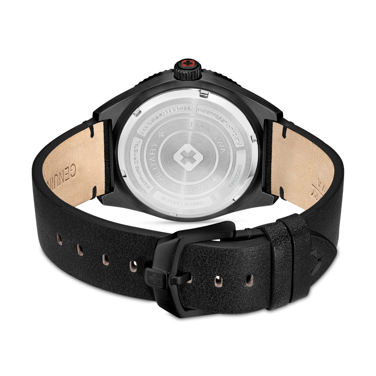 Swiss Military Hanowa Nomad SMWGB0004940-SET Herenhorloge van zwart staal met drie horlogebanden - Ø 43 mm