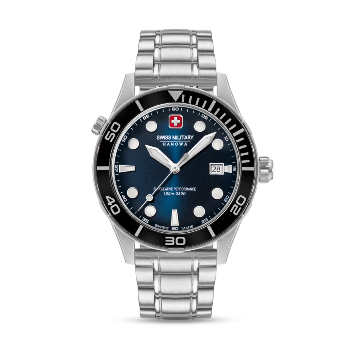 Swiss Military Hanowa Phoenix SMWGH0004001-SET Herenhorloge met 2 bezels en 2 banden in leder en staal - Ø 43 mm