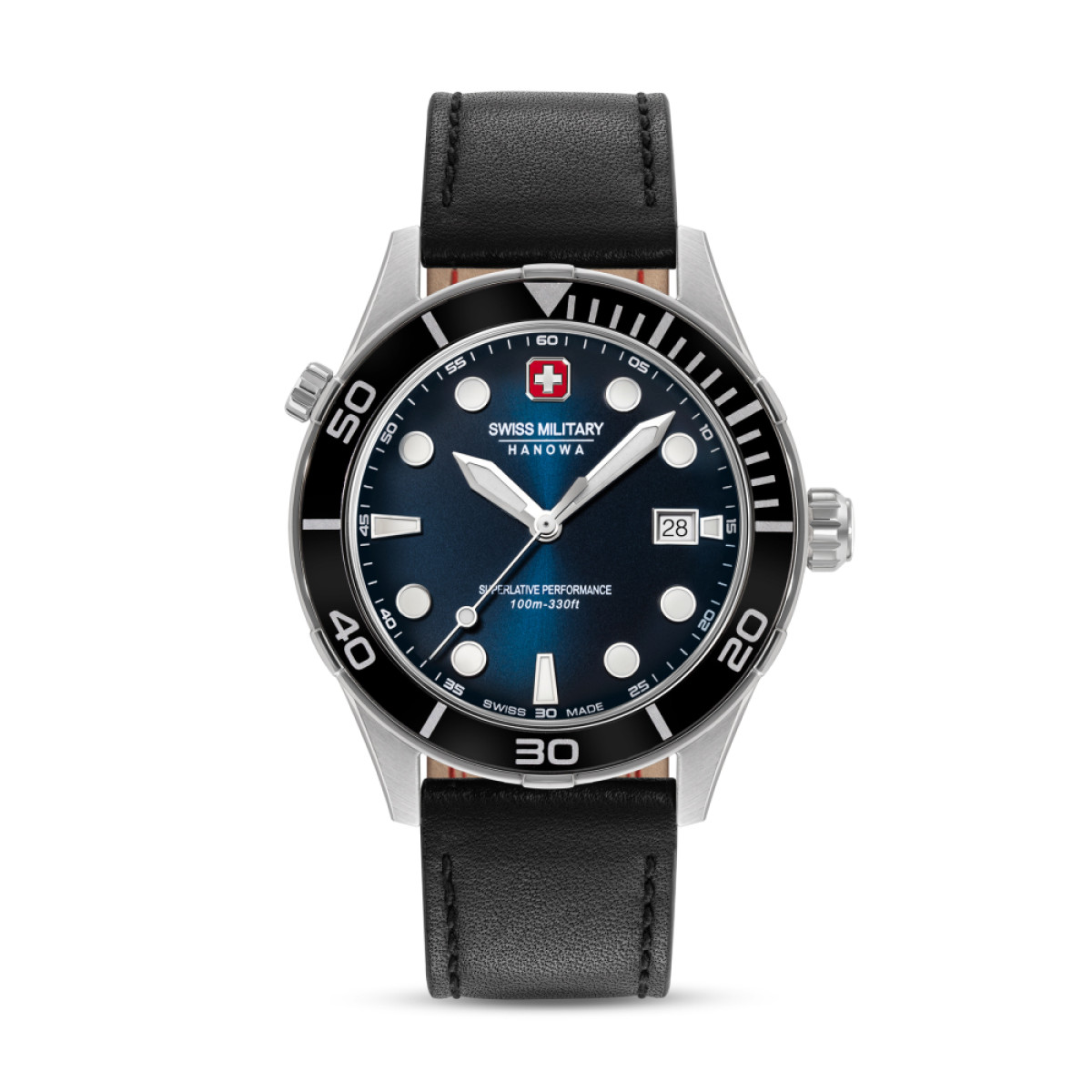 Swiss Military Hanowa Phoenix SMWGH0004001-SET Herenhorloge met 2 bezels en 2 banden in leder en staal - Ø 43 mm