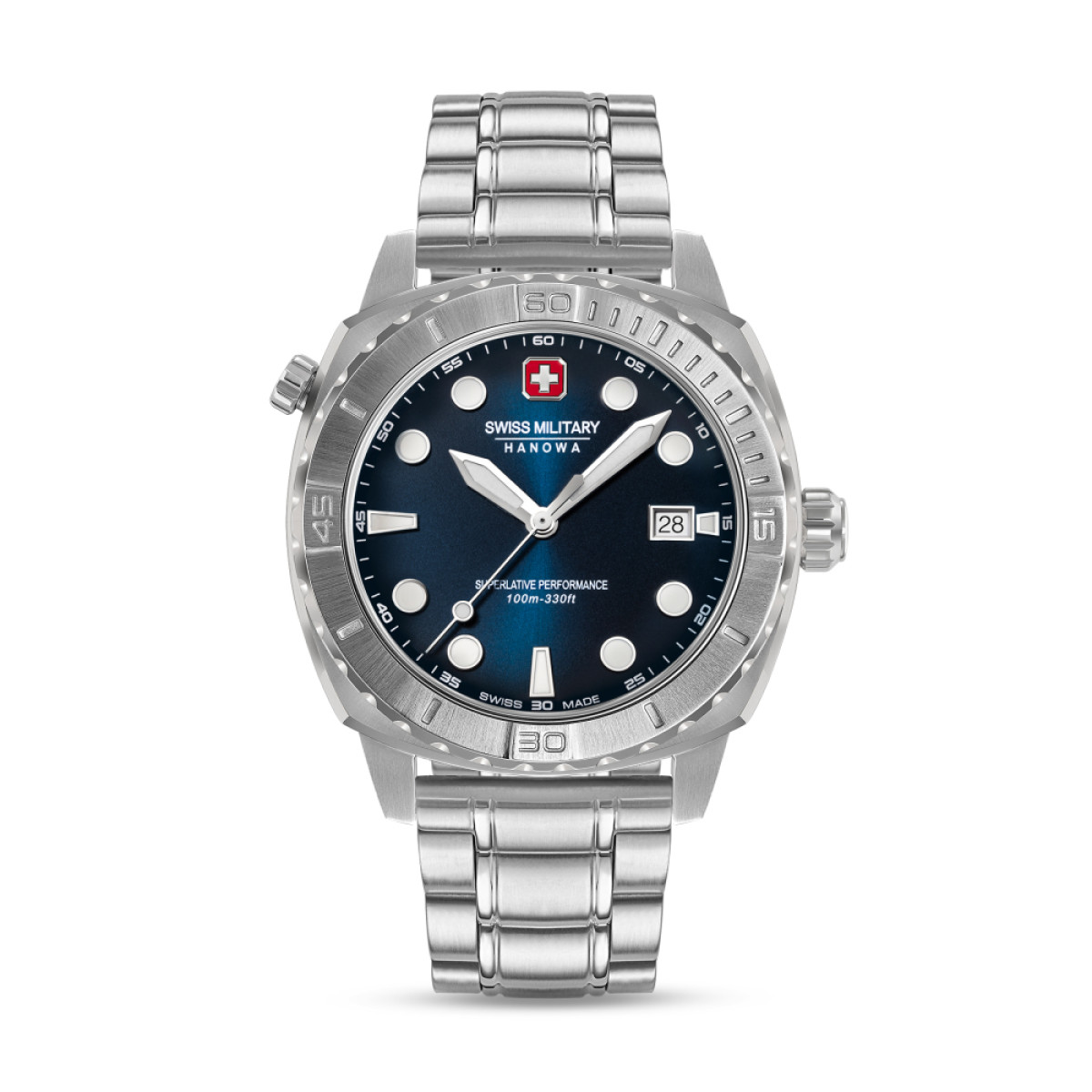 Swiss Military Hanowa Phoenix SMWGH0004001-SET Herenhorloge met 2 bezels en 2 banden in leder en staal - Ø 43 mm