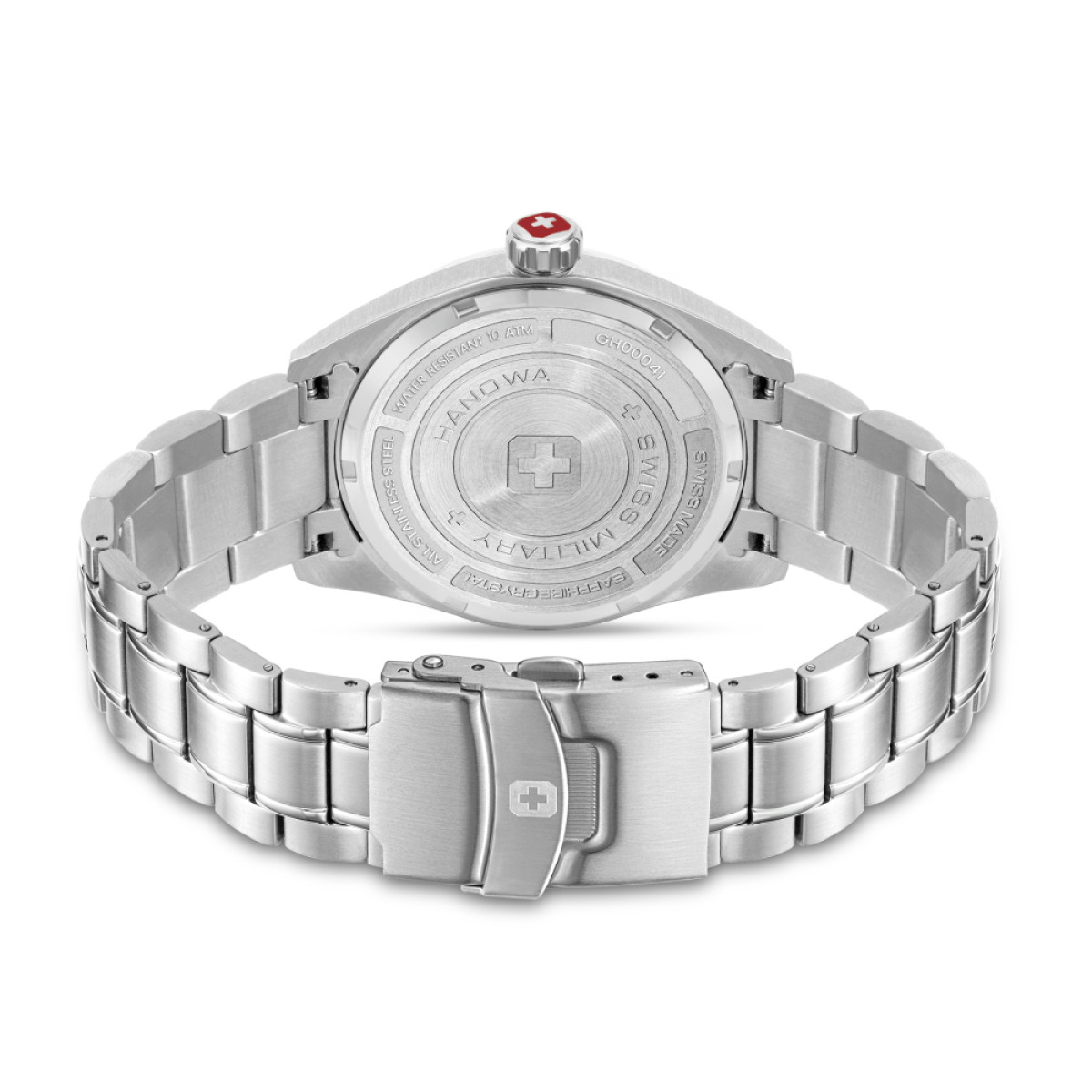 Swiss Military Hanowa Pioneer SMWGH0004101 Quartz horloge met stalen band en zwarte wijzerplaat 41 mm