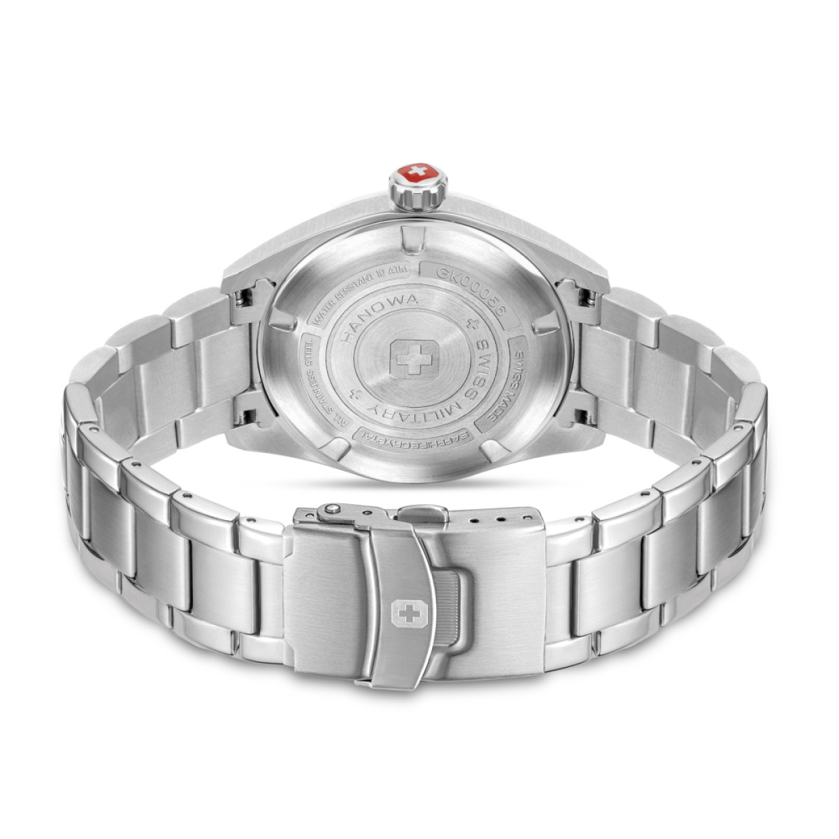 Swiss Military Hanowa Roadrunner Advanced SMWGK0005601 Quartz horloge van staal met zwarte wijzerplaat 43 mm