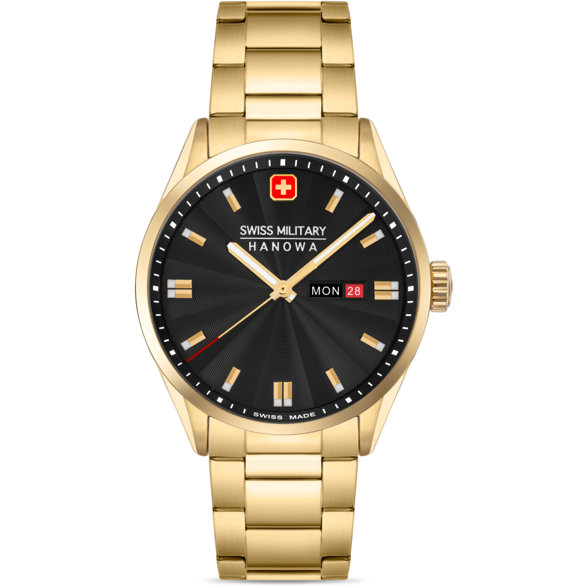 Swiss Military Hanowa Roadrunner SMWGH0001610 horloge goudkleurig met zwart wijzerplaat - Ø 43 mm