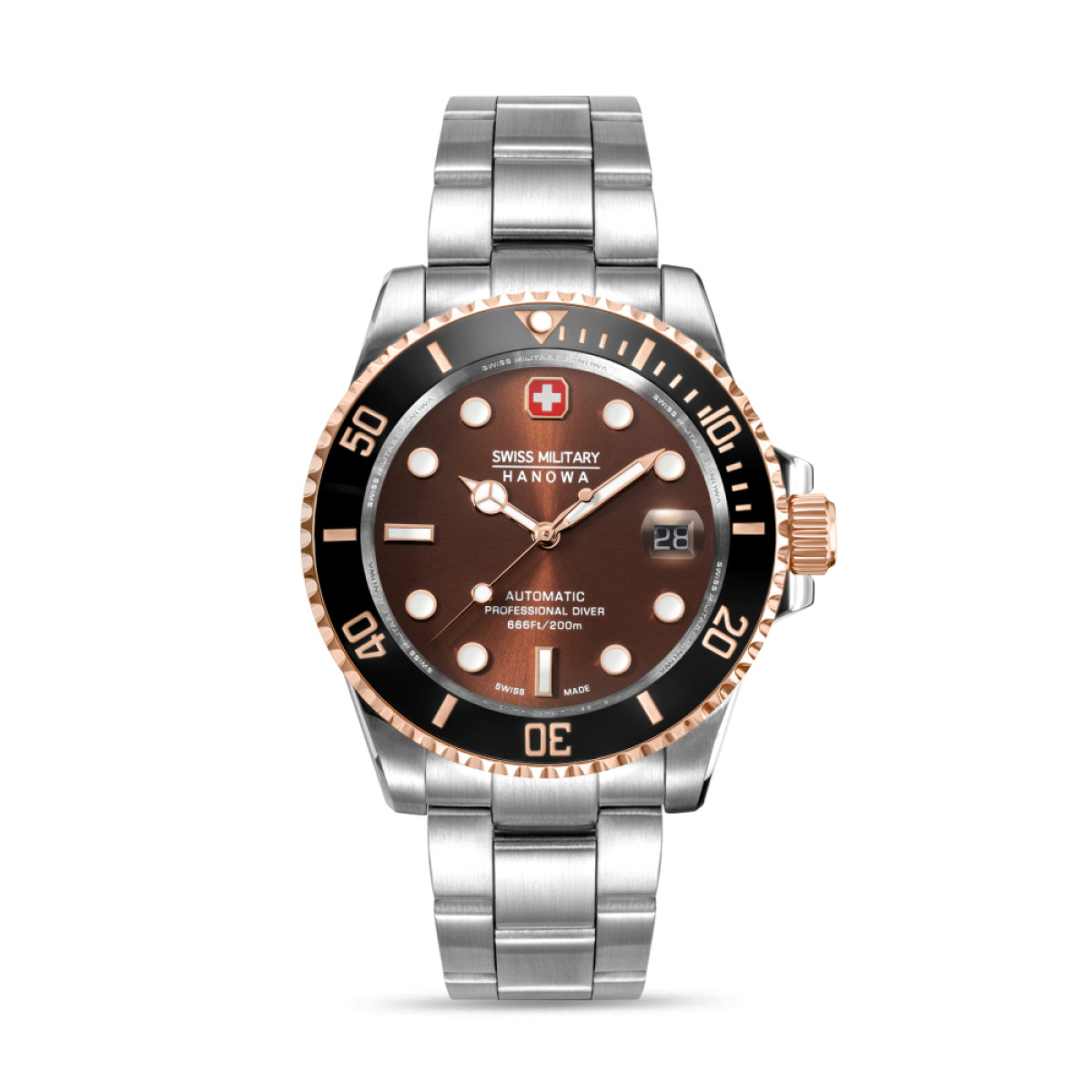  Swiss Military Hanowa Sealord SMWGL0006360 automatisch horloge met roségoudkleurige accenten - Ø 41 mm