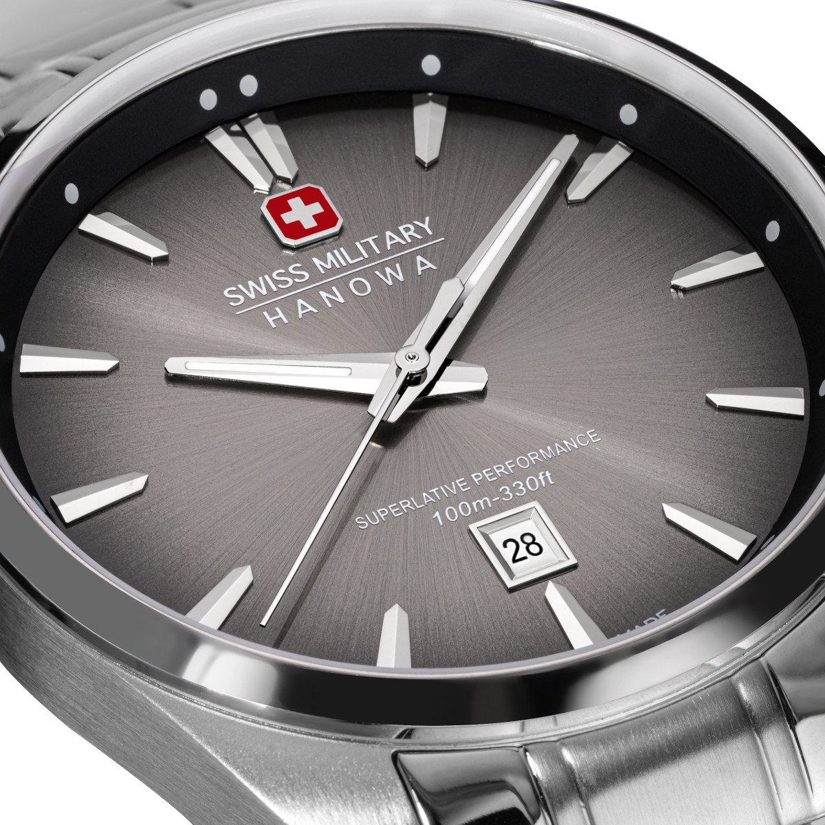Swiss Military Hanowa Thunder SMWGH0007901 zilverkleurig herenhorloge met grijze wijzerplaat - Ø 42 mm