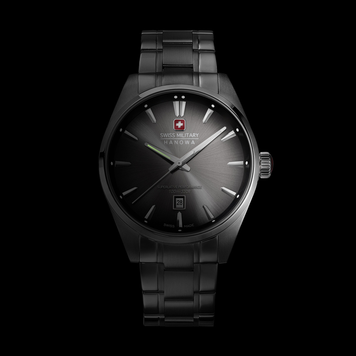 Swiss Military Hanowa Thunder SMWGH0007901 zilverkleurig herenhorloge met grijze wijzerplaat - Ø 42 mm