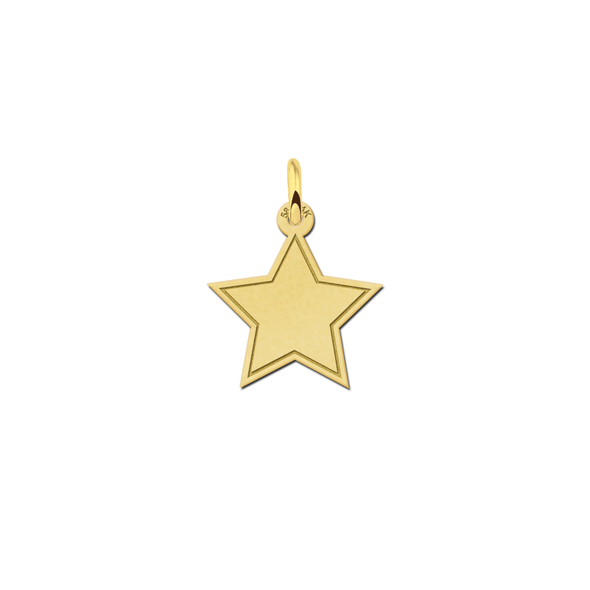 Gouden gegraveerde ster hanger