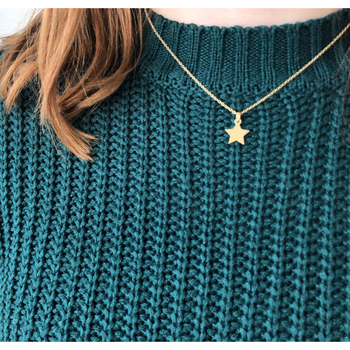 Gouden ster hanger met of zonder ketting