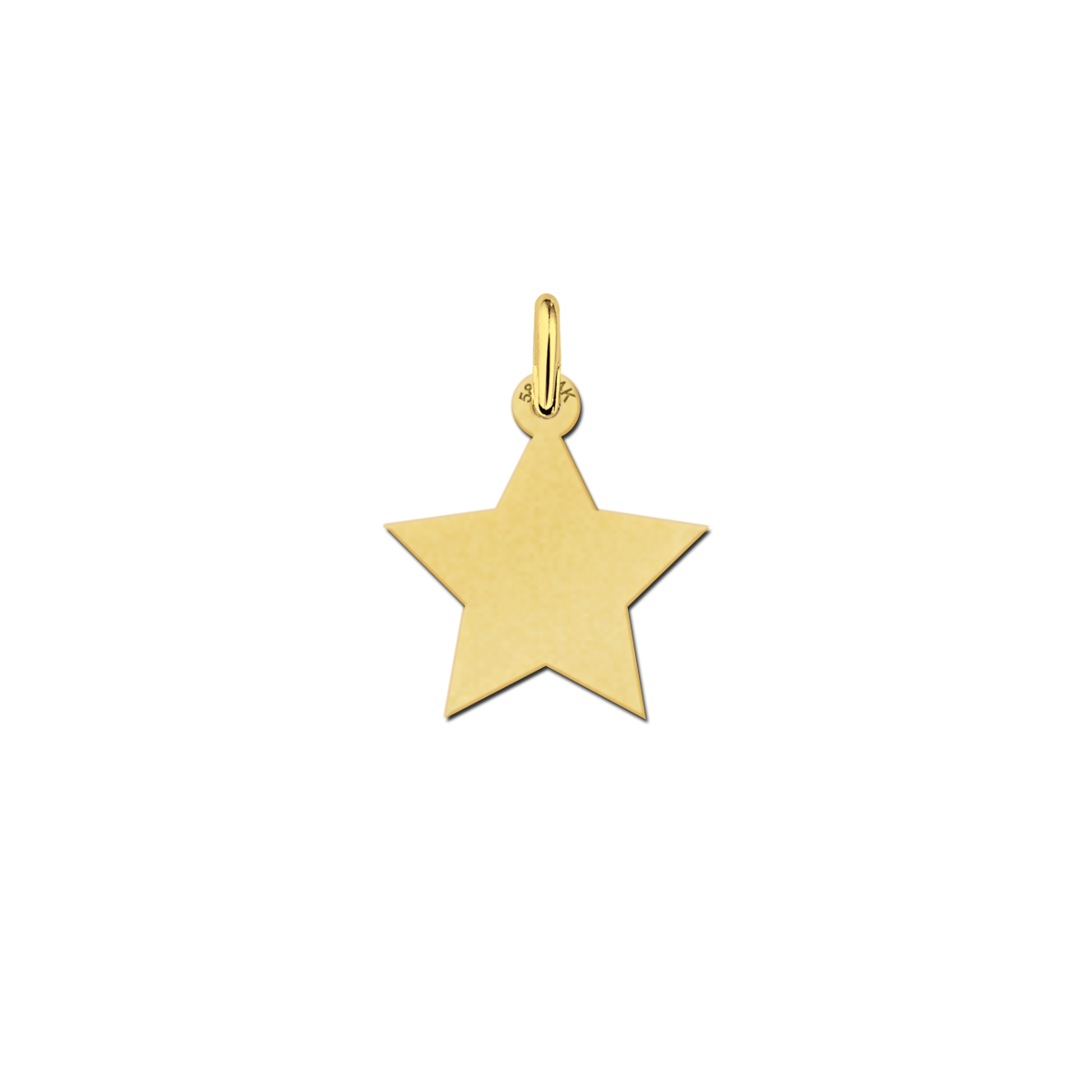 Gouden ster hanger met of zonder ketting