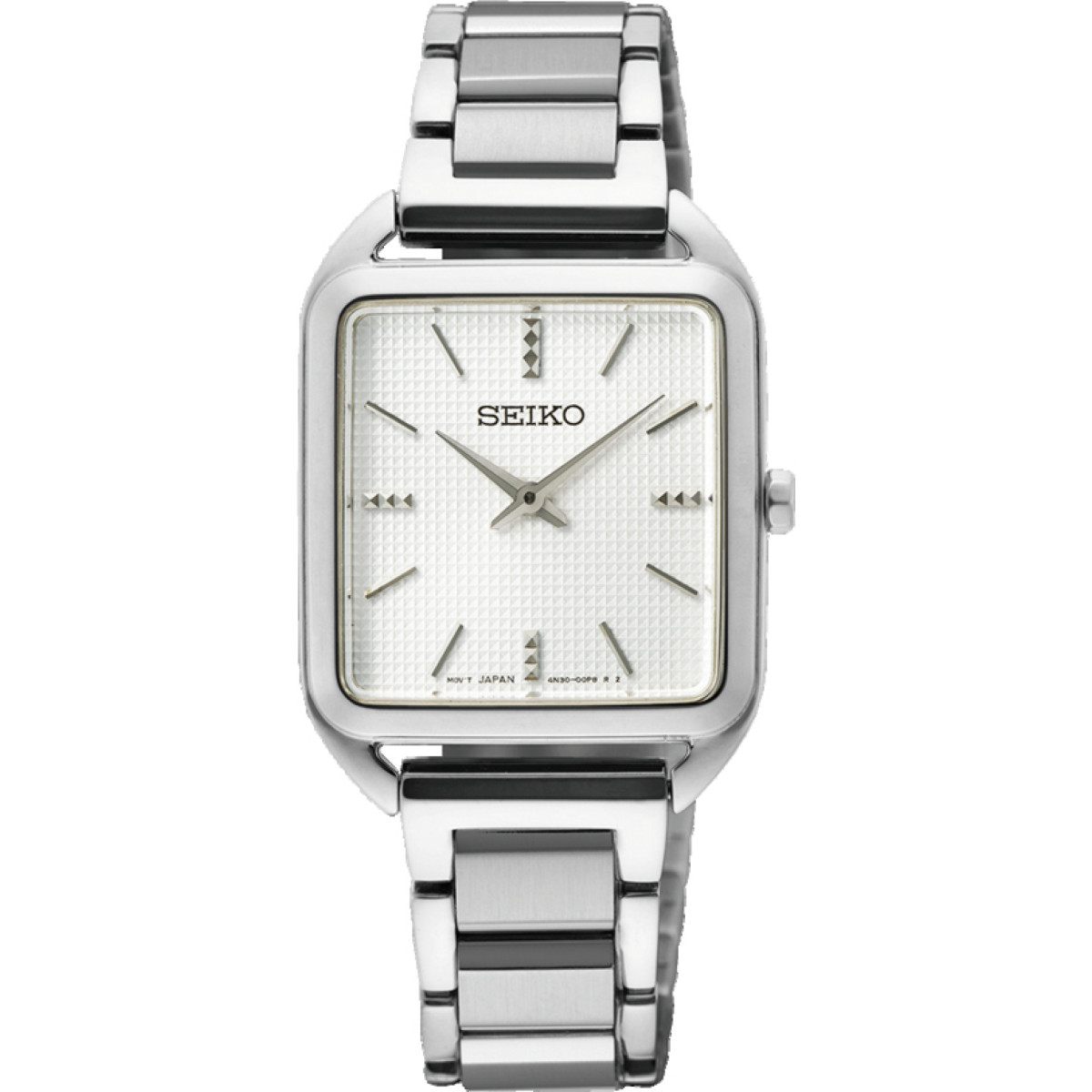 Seiko SWR073P1 dameshorloge van staal zilverkleurig met witte wijzerplaat - Ø 26 mm