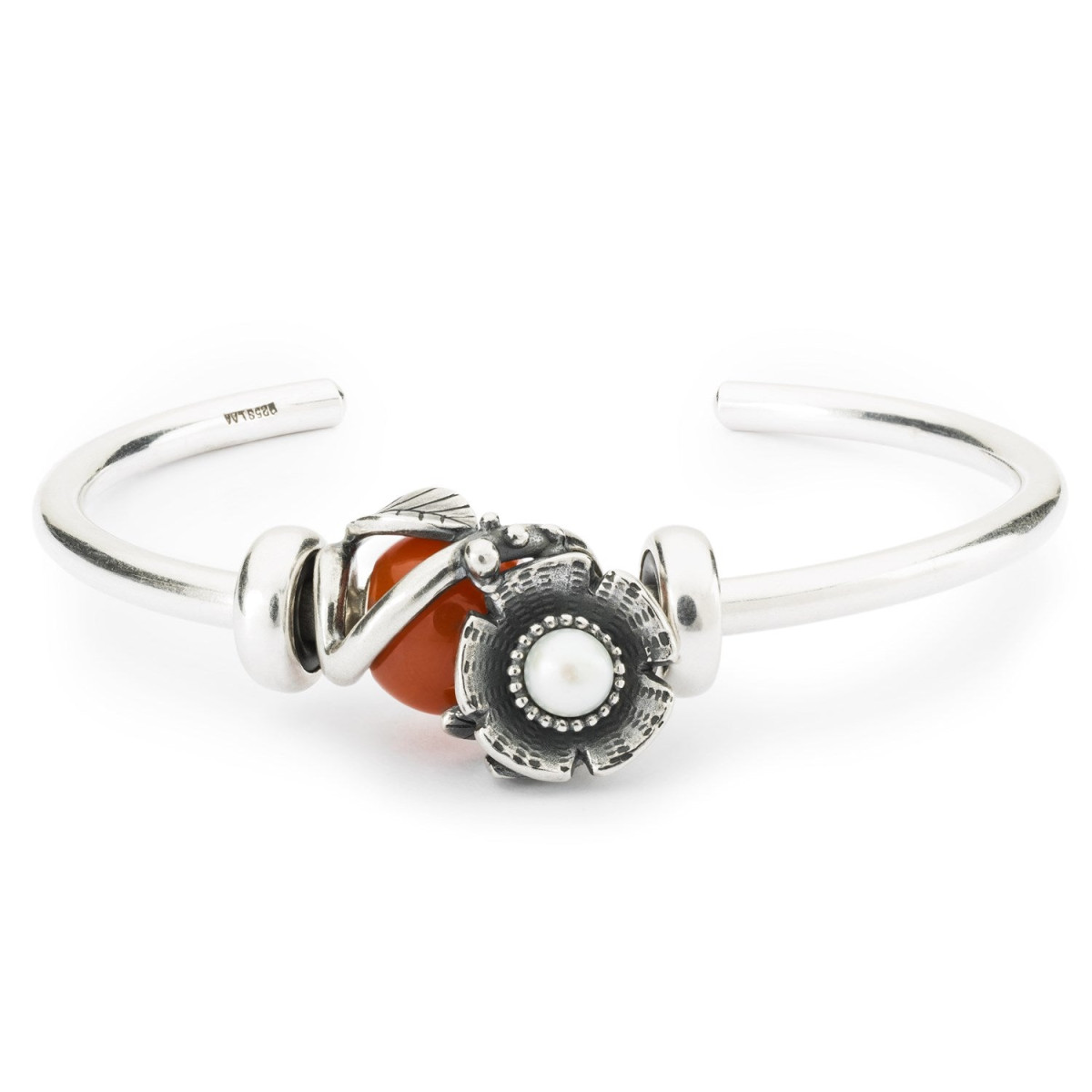 Trollbeads TAGBE-00288 Omringd door bloemen zilveren bedel met parel