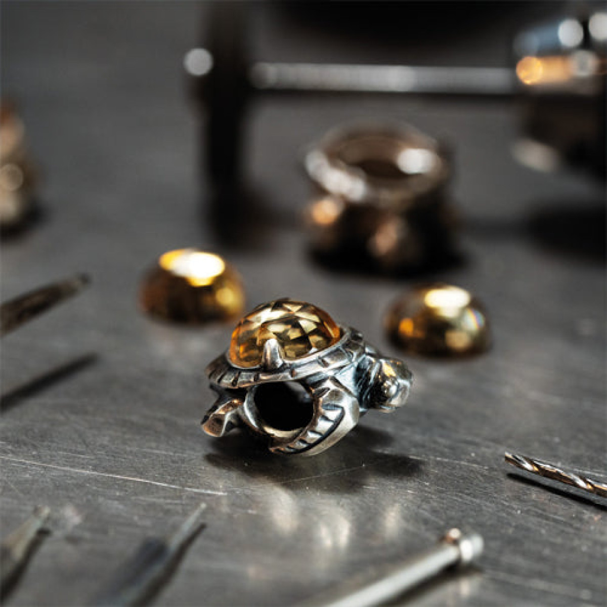 Trollbeads TAGBE-00299 Lang leven schildpad bedel van zilver met citrien