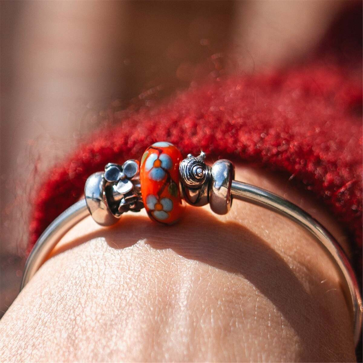 Trollbeads TAGBE-00314 Bloeiende tuin bedel met bloemen van zilver