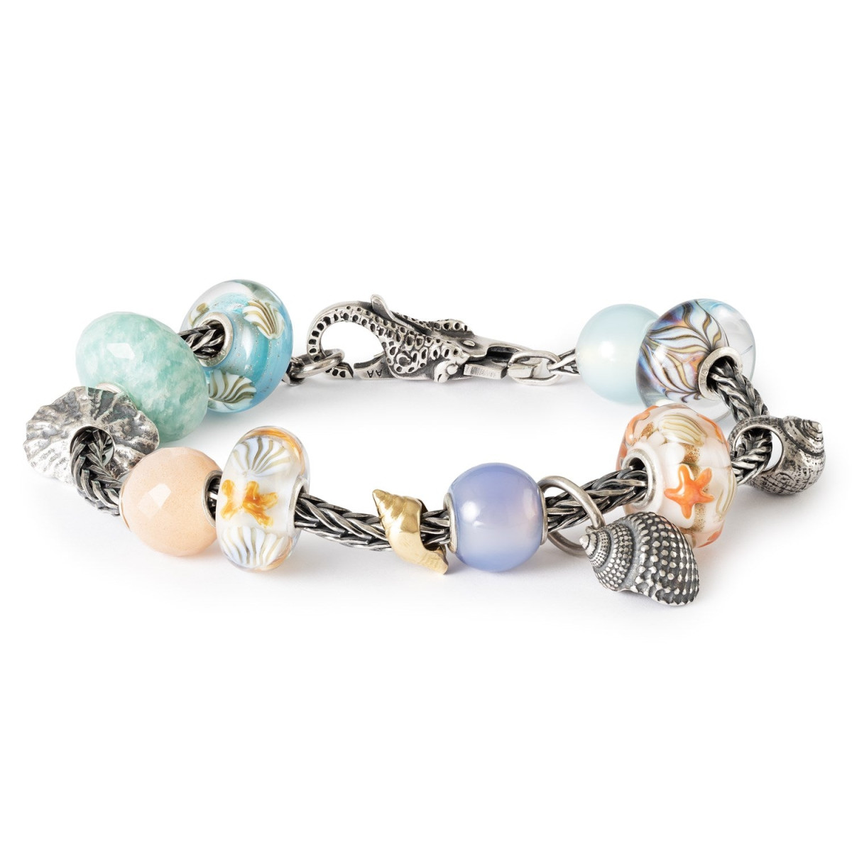 Trollbeads TAGBE-10287 bedel zilver schelp Parels Toevluchtsoord