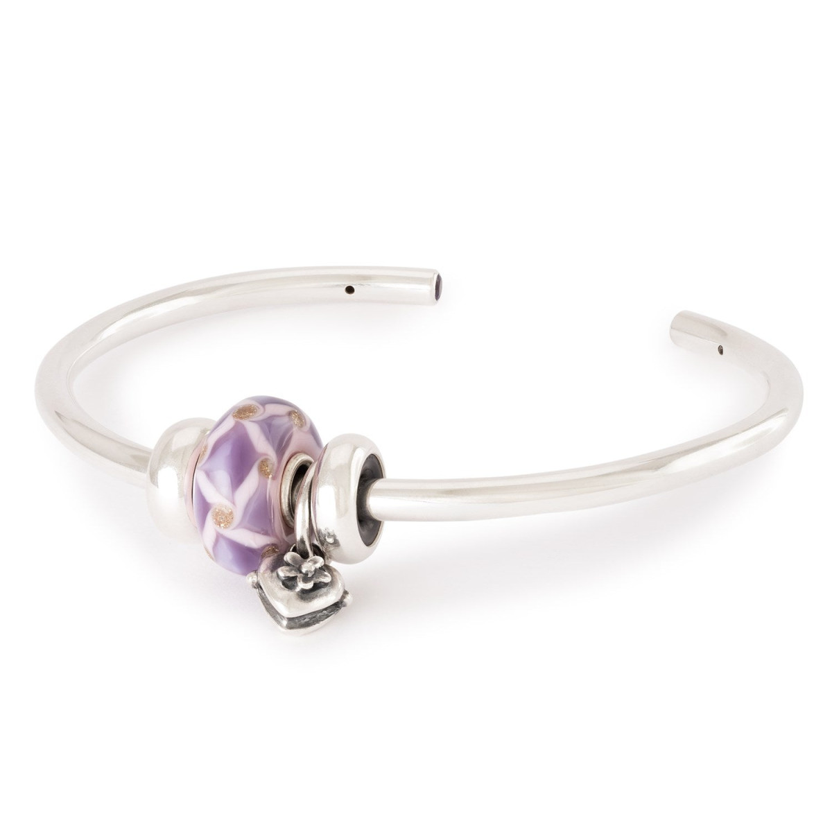 Trollbeads TAGBE-20302 hartjes hangende bedel met bloem
