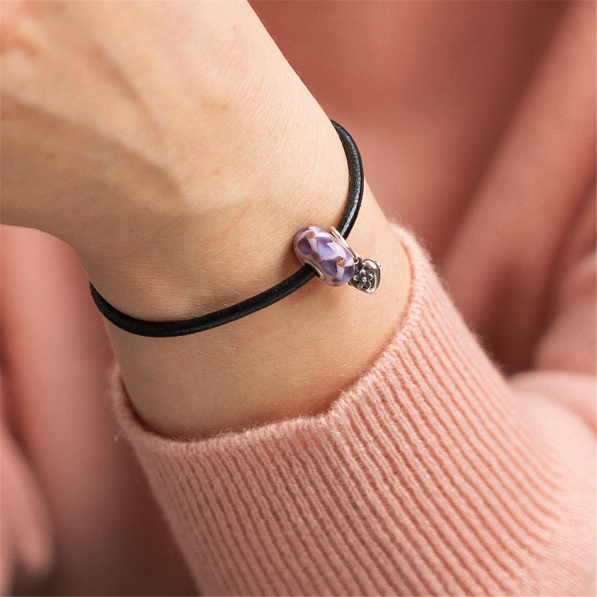 Trollbeads TAGBE-20302 hartjes hangende bedel met bloem