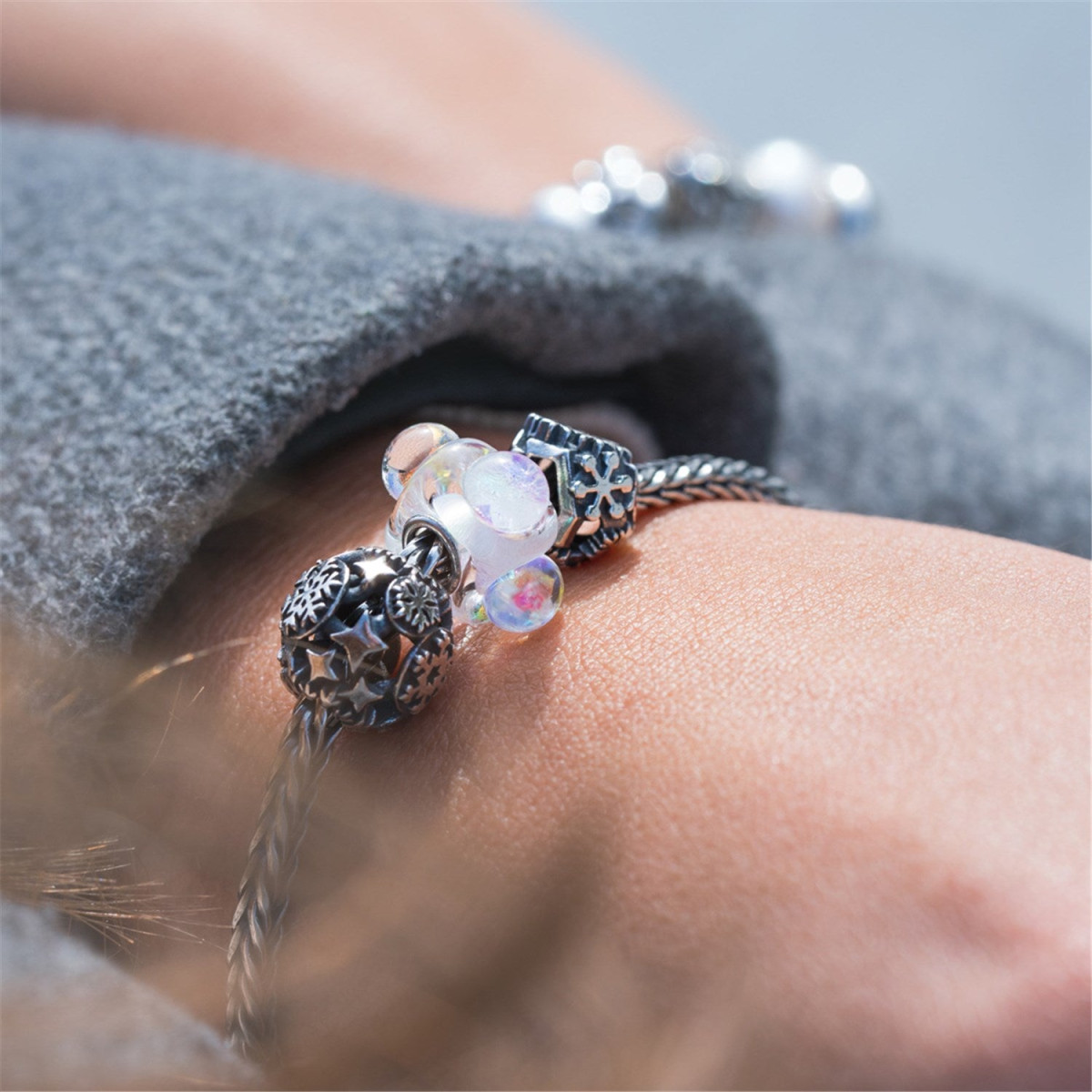 Trollbeads TAGBE-40129 Sneeuwkusjes bedel van zilver