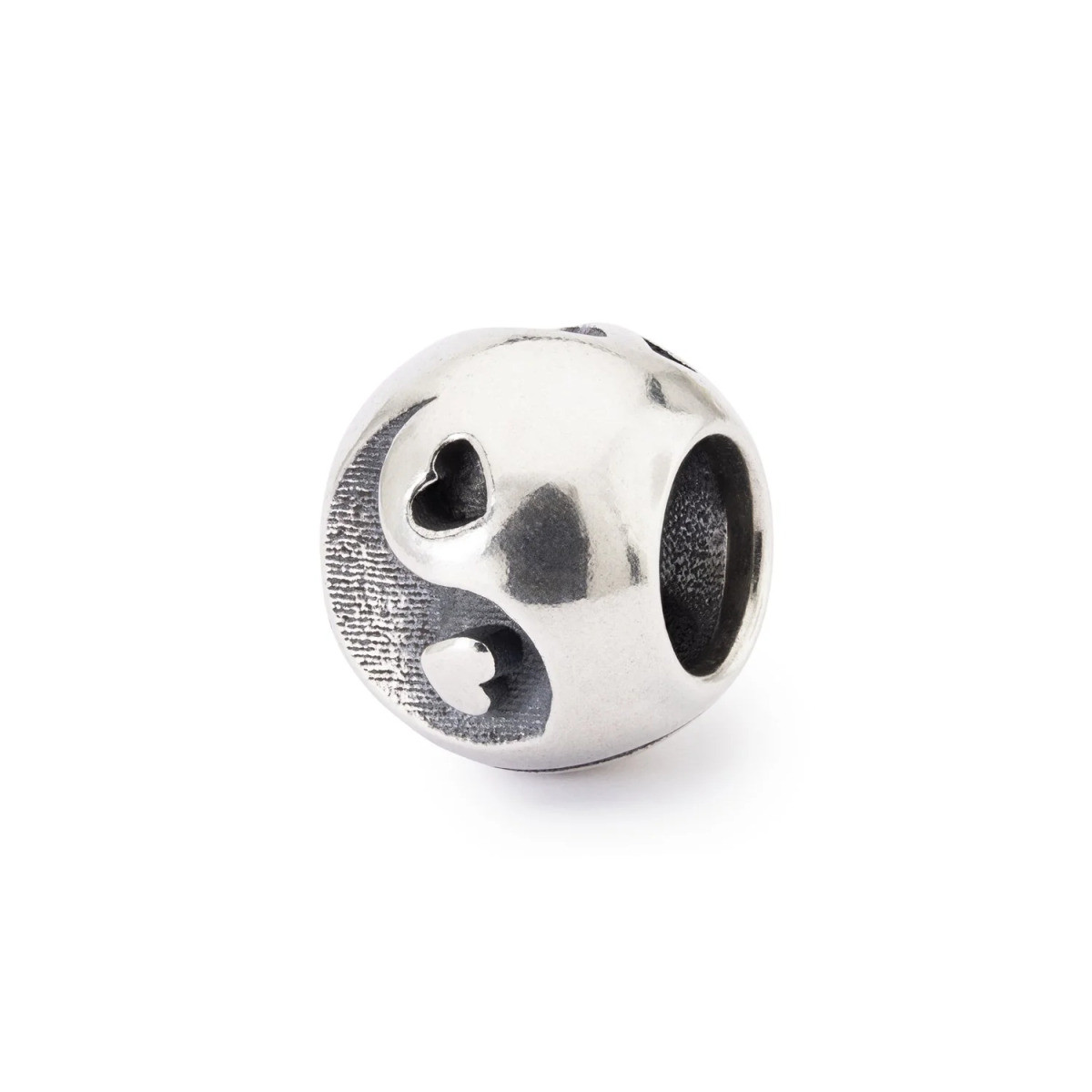Trollbeads TAGBE-40142 Vrede & liefde zilveren bedel met hartjes yin yang en peace teken