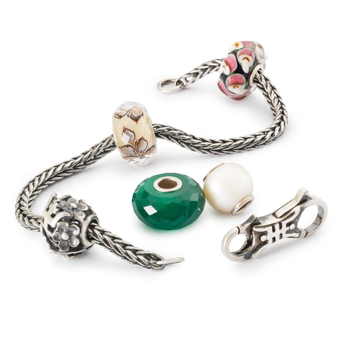 Trollbeads TAGBE-50047 Natuurwijsheid bedel met bloemen en blaadjes