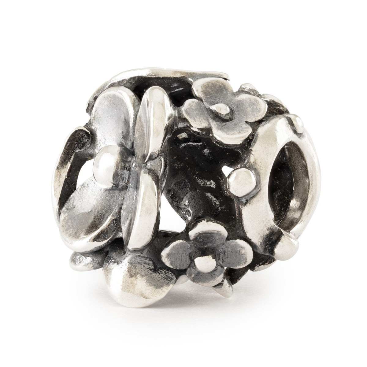 Trollbeads TAGBE-50048 bedel met bloemetjes van zilver
