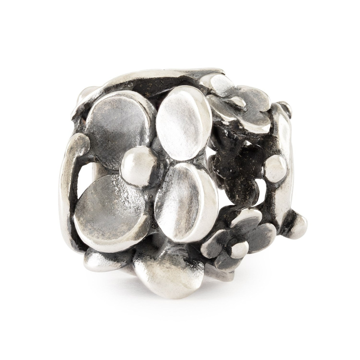 Trollbeads TAGBE-50048 bedel met bloemetjes van zilver