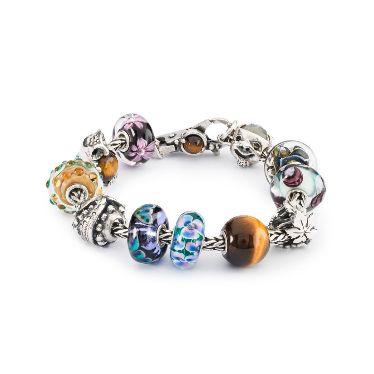 Trollbeads TAGLO-00105 Focus sluiting van zilver met tijgeroog