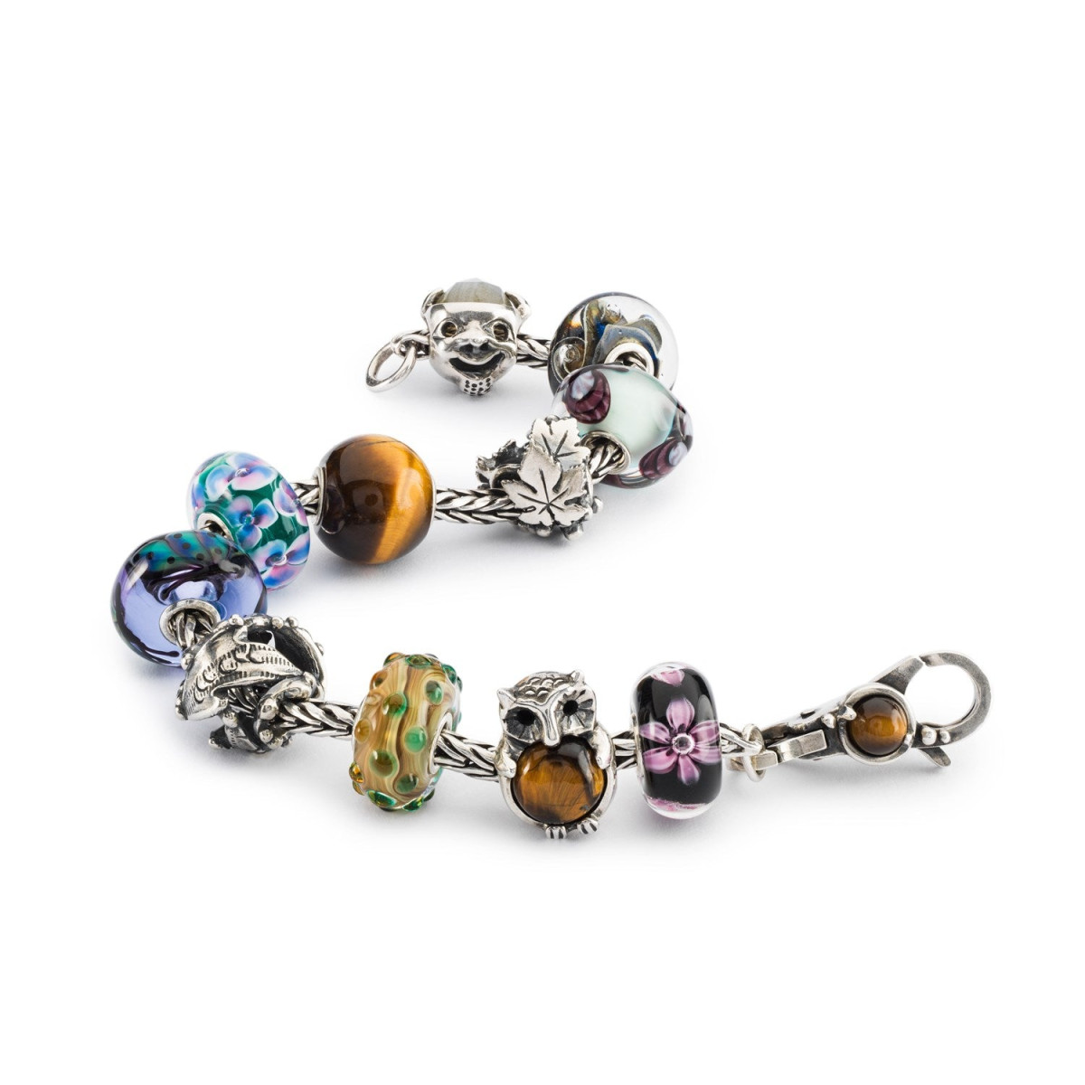 Trollbeads TAGLO-00105 Focus sluiting van zilver met tijgeroog