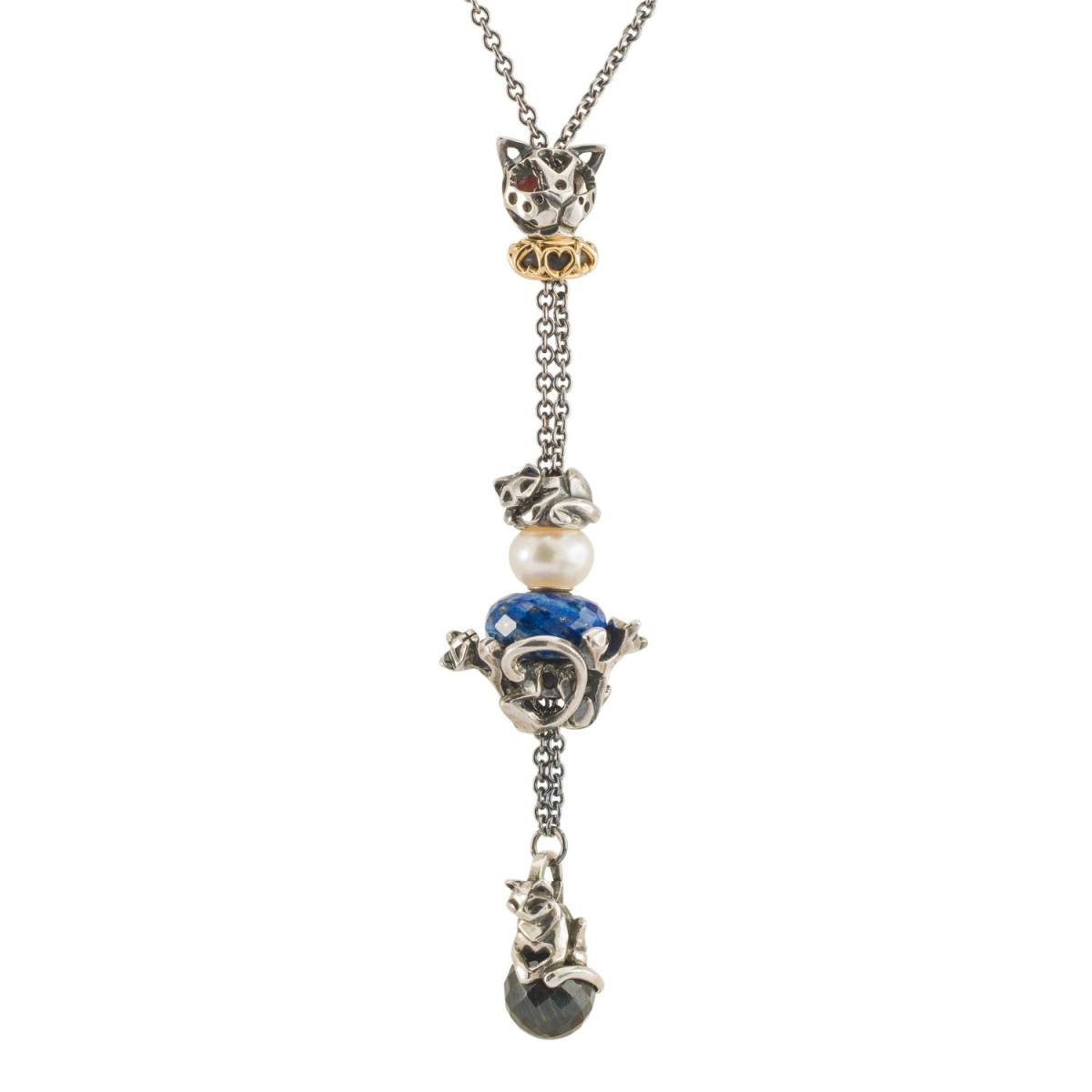 Trollbeads TAGPE-00090 Speels gezelschap stopper van zilver met katten