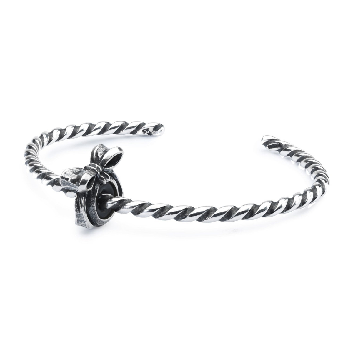 Trollbeads twisted bangle van zilver
