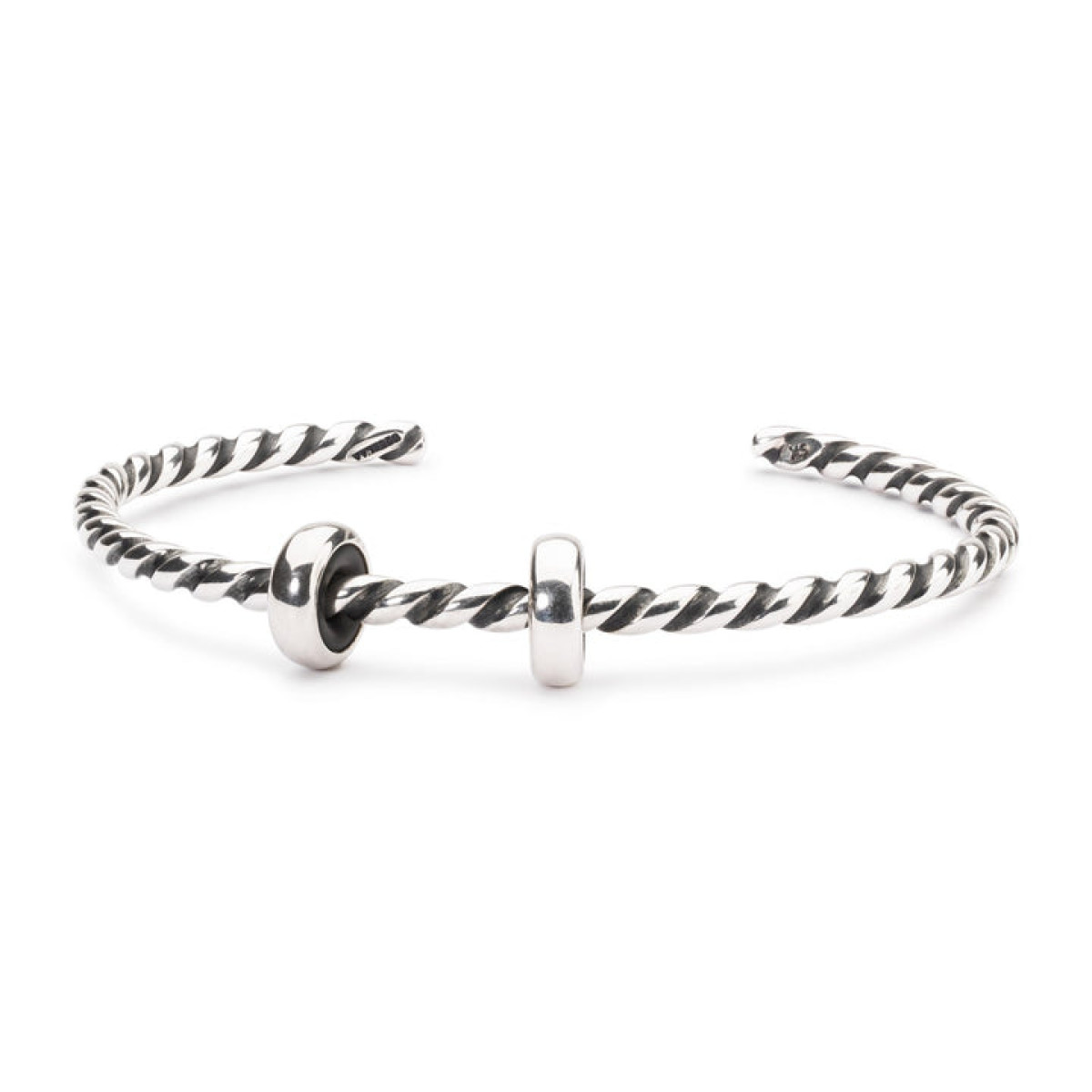 Trollbeads twisted bangle van zilver