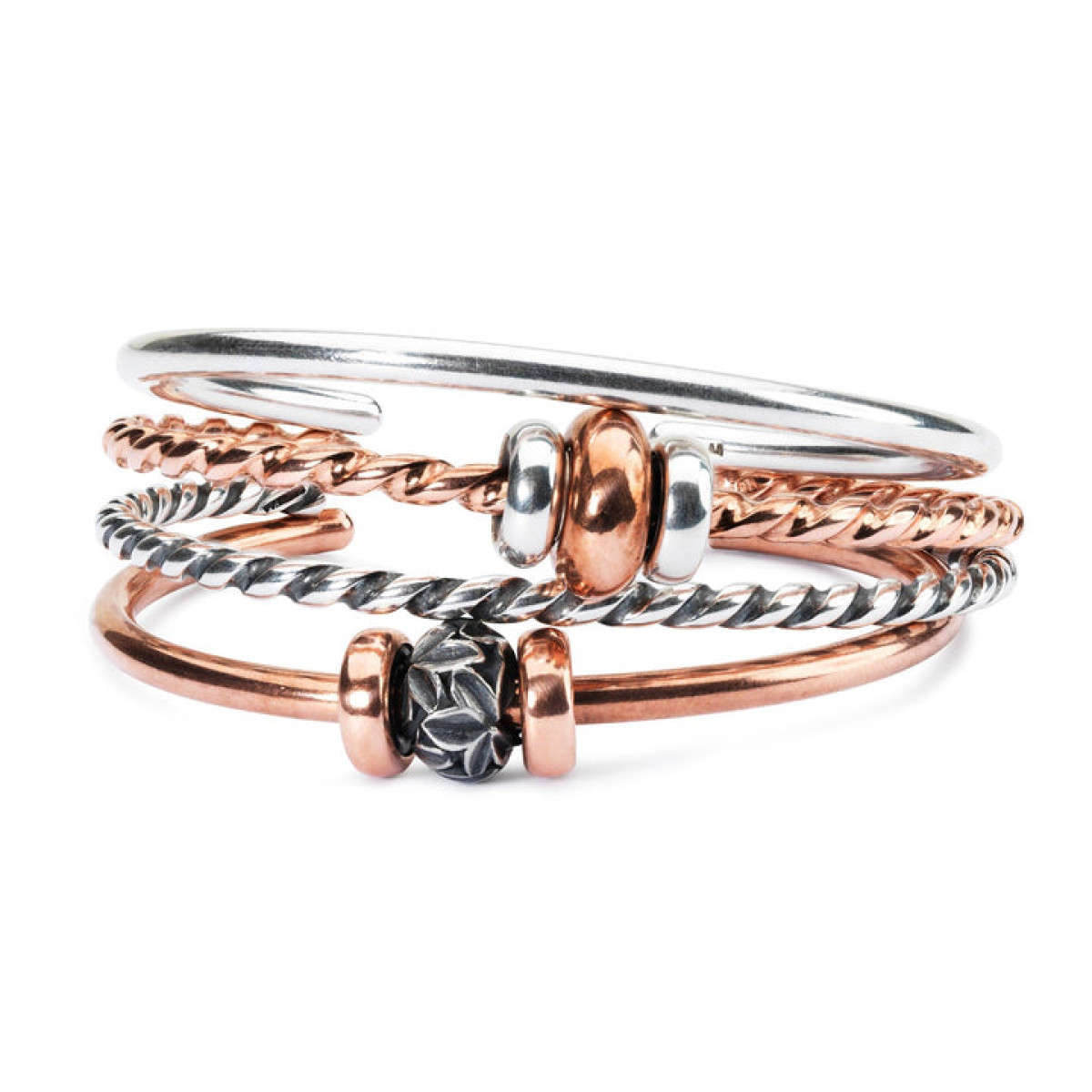Trollbeads twisted bangle van zilver