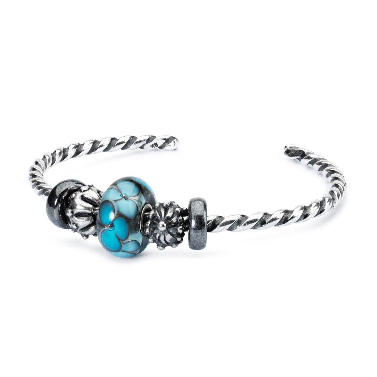 Trollbeads twisted bangle van zilver