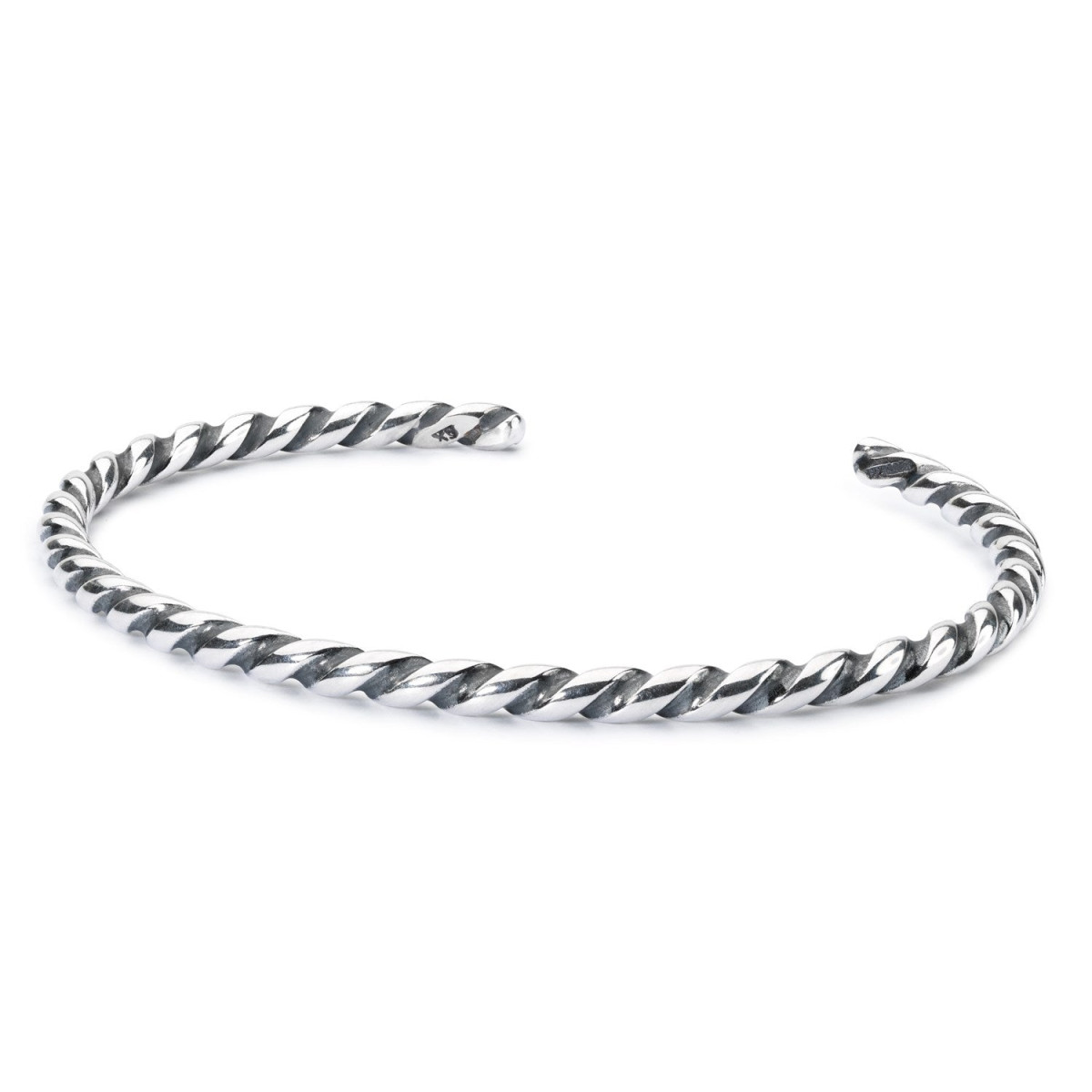 Trollbeads twisted bangle van zilver