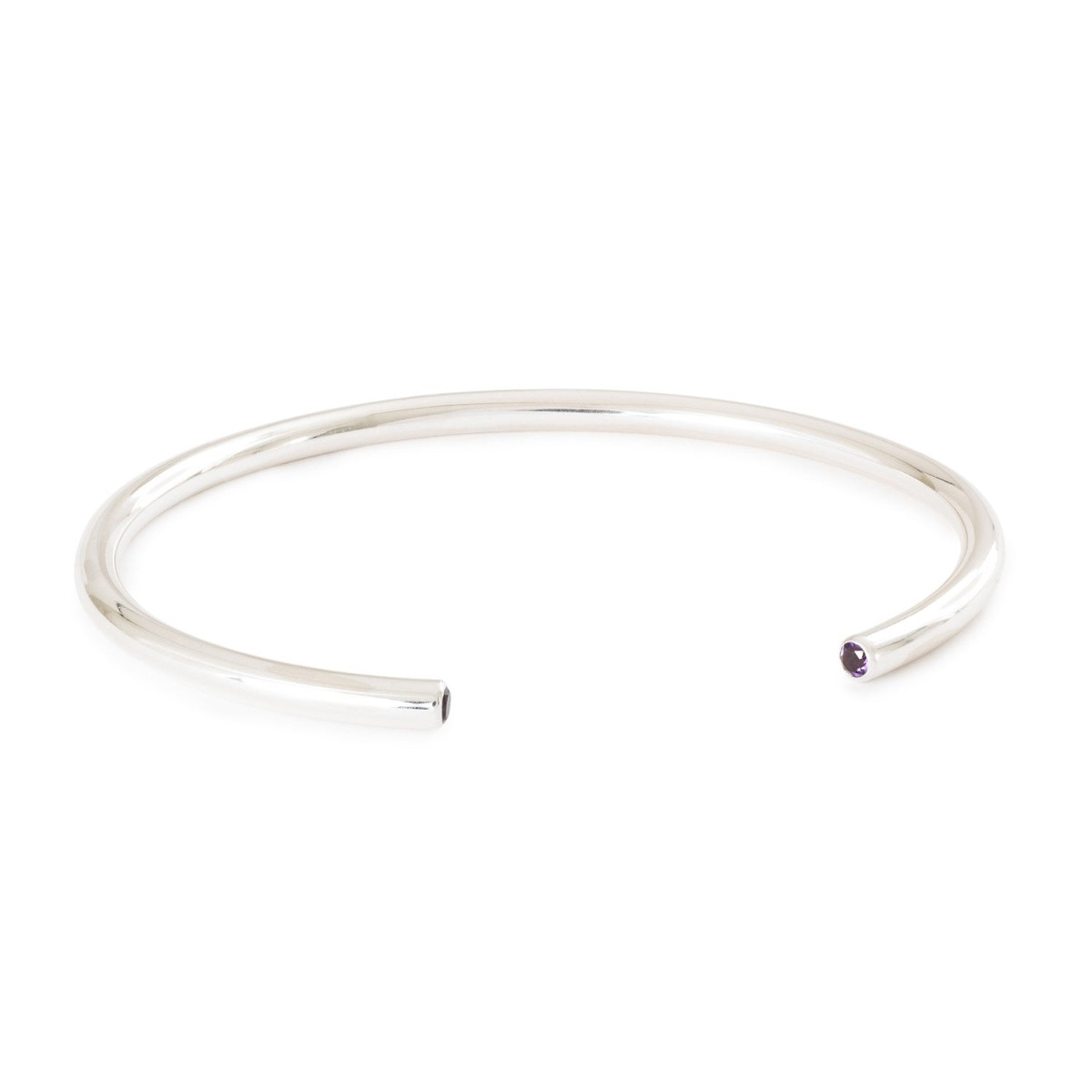 Trollbeads zilveren Kracht bangle met paarse amethist