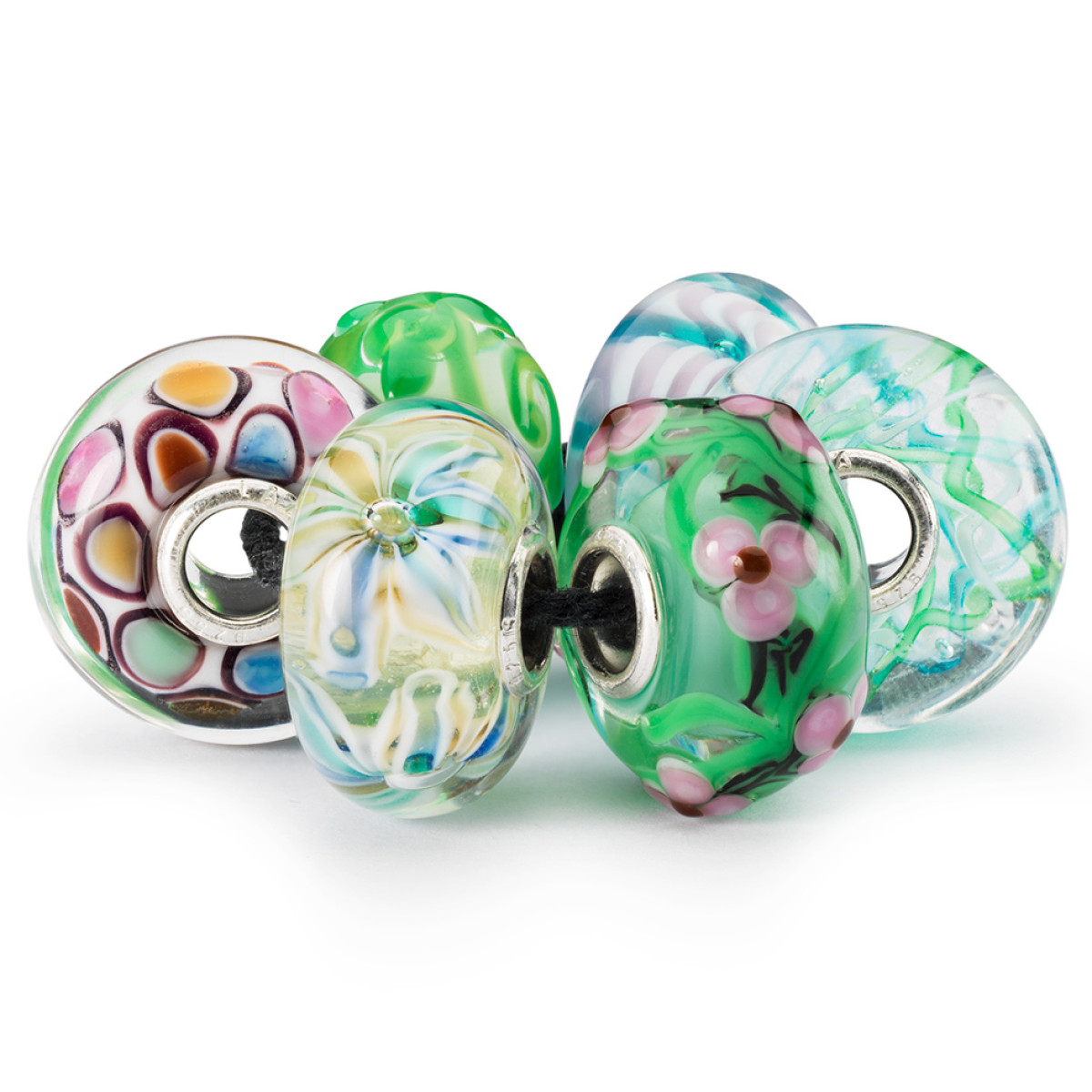 Trollbeads TGLBE-00233 Sprookjes set kralen van glas met bloemen