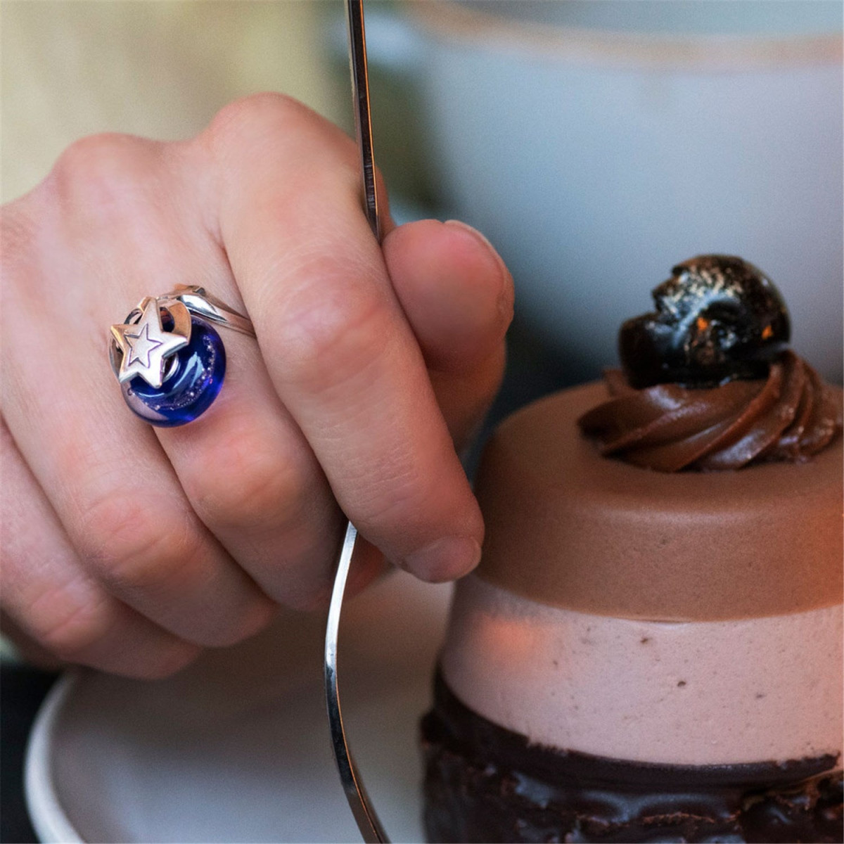 Trollbeads TGLBE-20053 Melkweg blauwe kraal glas