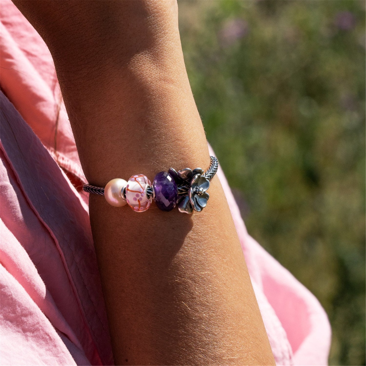 Trollbeads TGLBE-20352 Perzikbloesem kraal glas