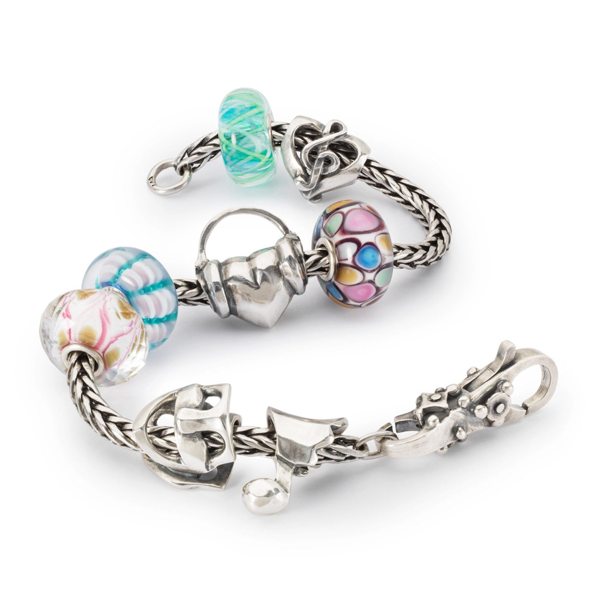 Trollbeads TGLBE-20364 IJskasteel kraal van glas met blauw en groen