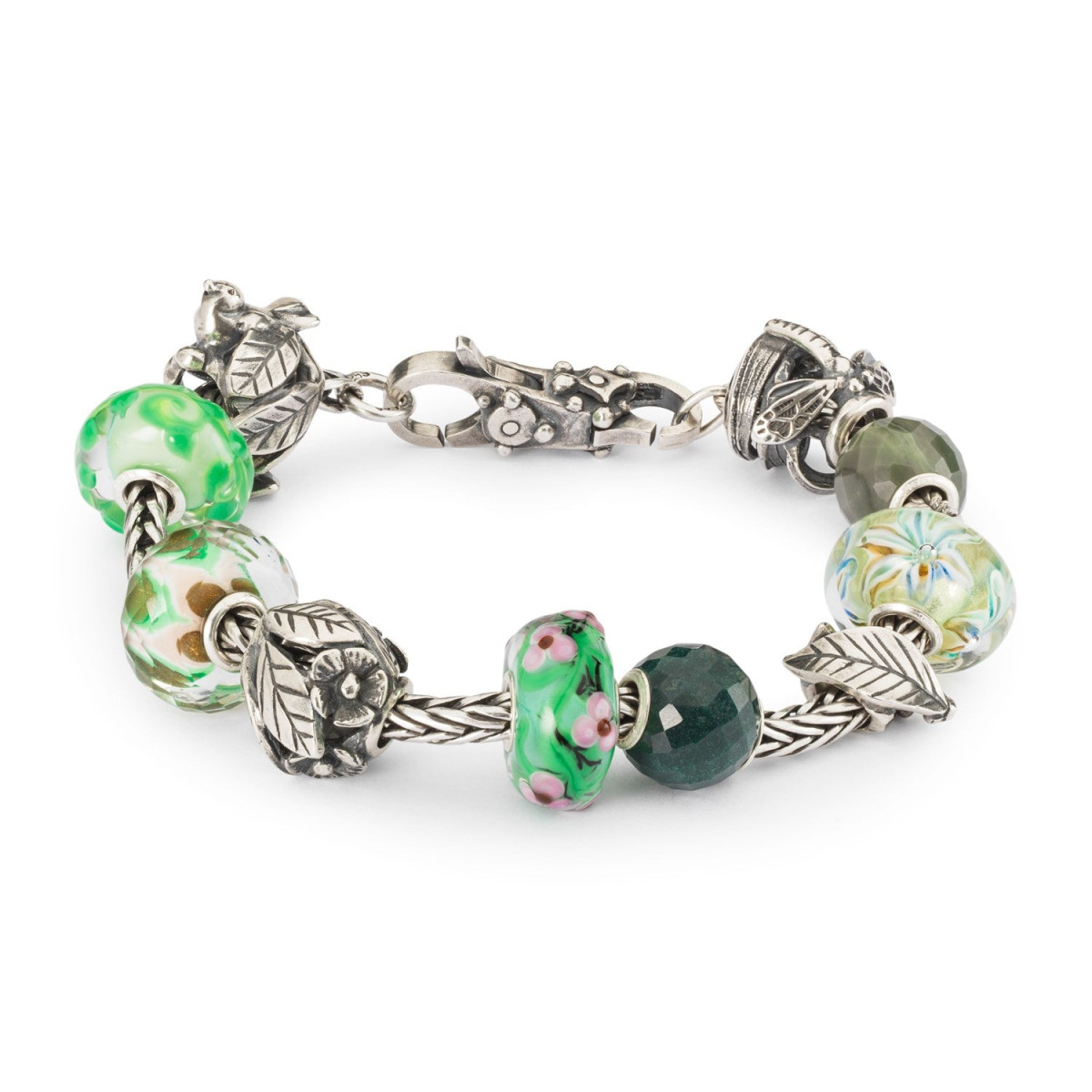 Trollbeads TGLBE-20367 Betoverde rozentuin kraal van glas