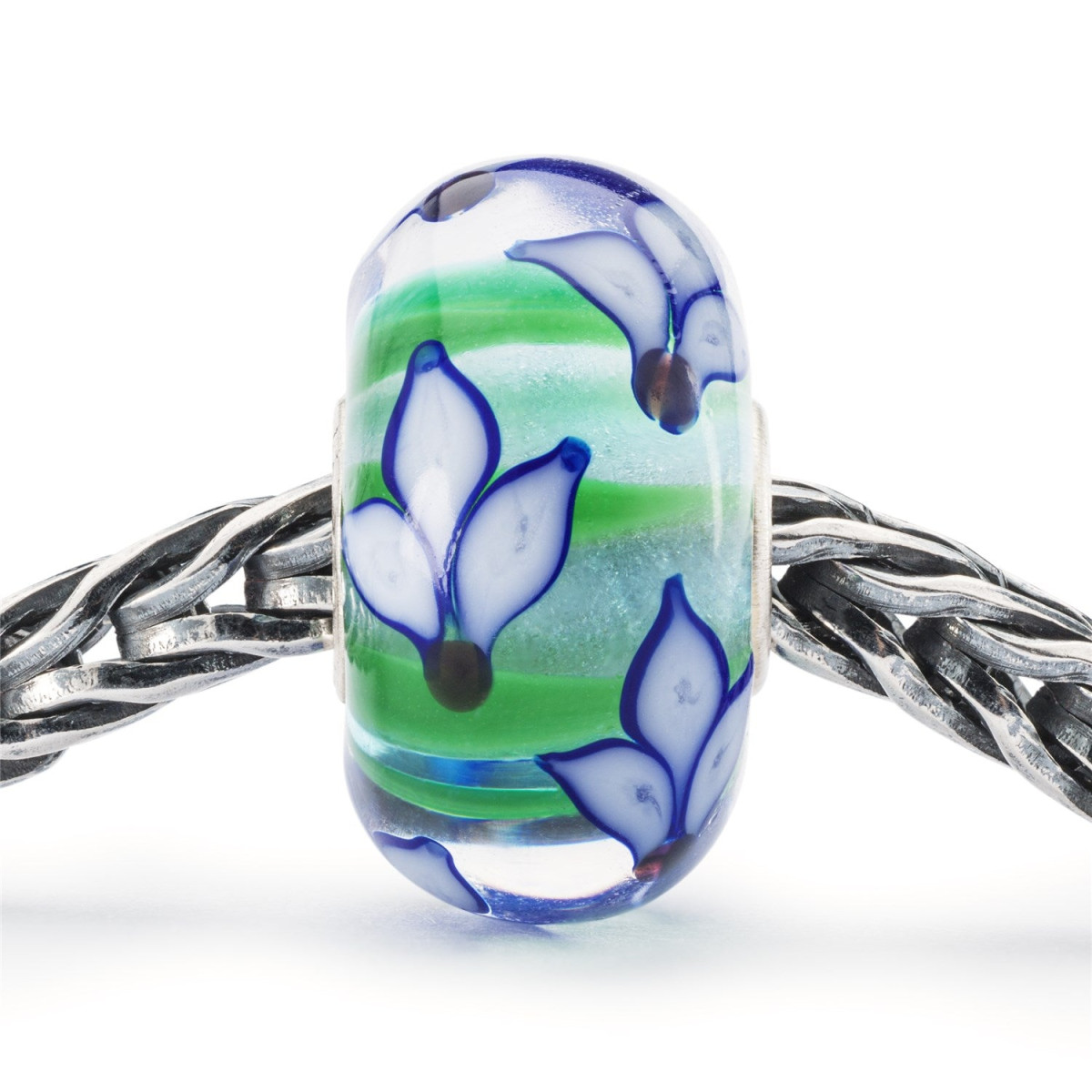 Trollbeads TGLBE-20384 Bloeiende blauwe iris kraal van glas