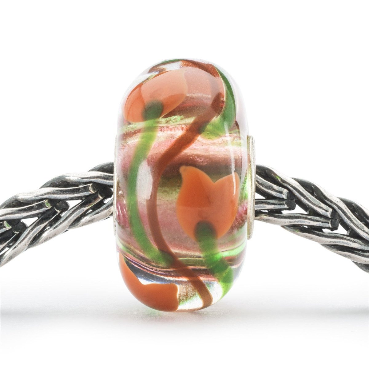 Trollbeads TGLBE-20386 Liefde in bloei kraal van glas met bloem