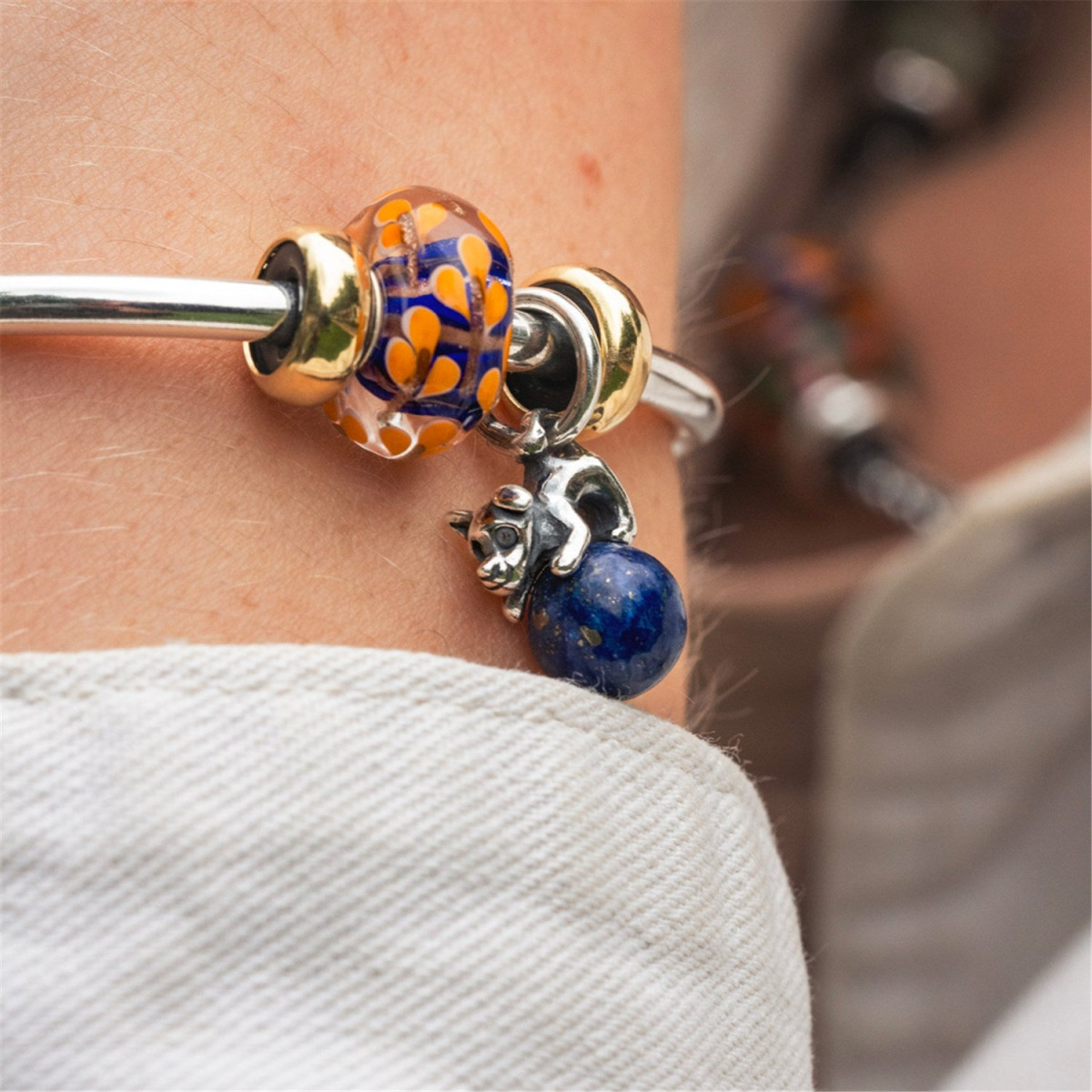Trollbeads TGLBE-20388 Harmonische lelie kraal glas