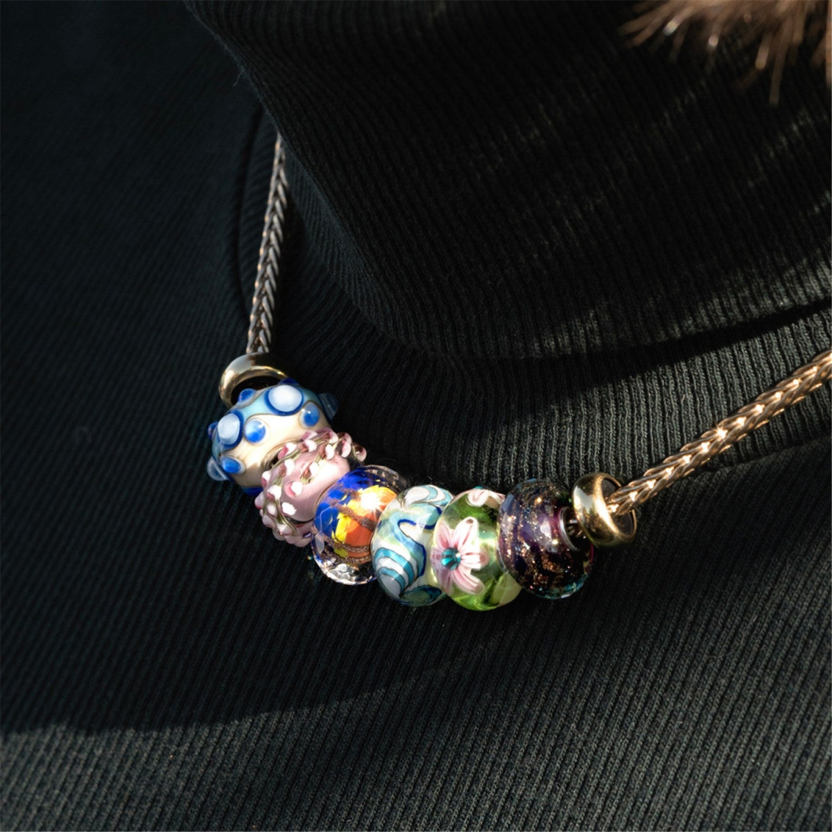 Trollbeads TGLBE-20392 Lente in de Provence blauwe glazen kraal