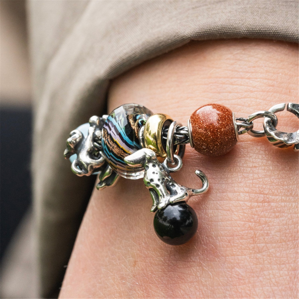 Trollbeads TGLBE-20396 Bruine goudsteen bedel