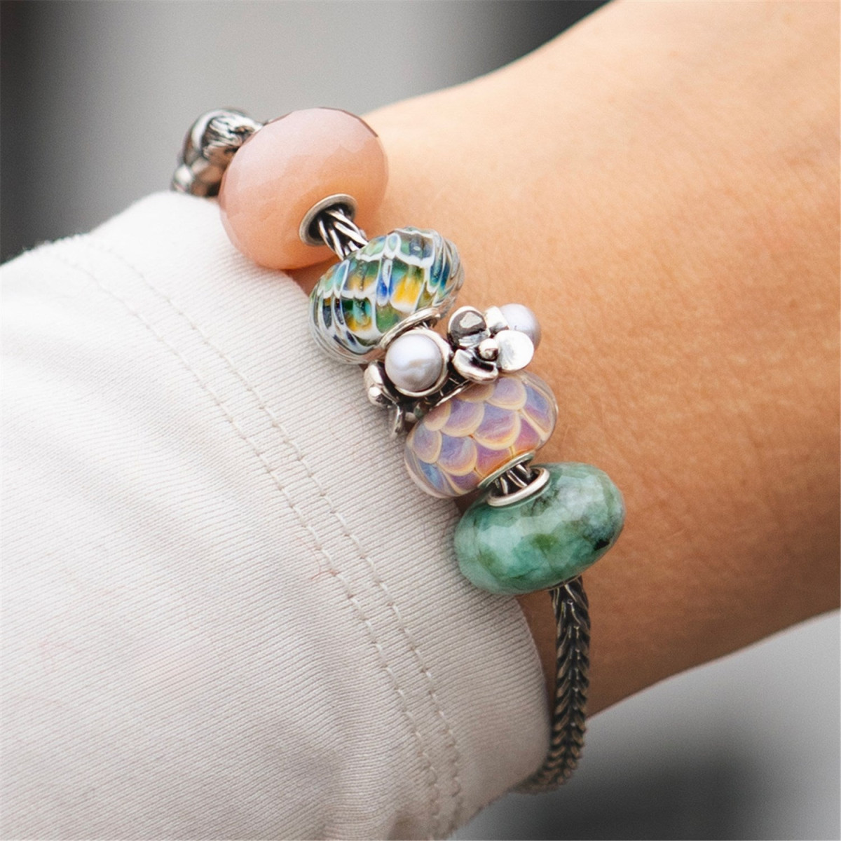 Trollbeads TGLBE-20437 Zeemeermingolven kraal van glas
