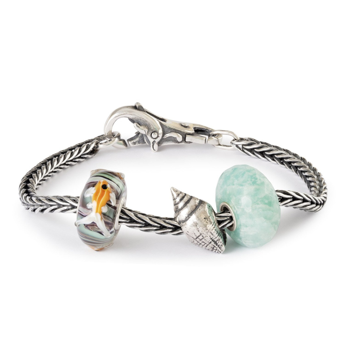 Trollbeads TGLBE-20459 kraal van glas met oranje vissen