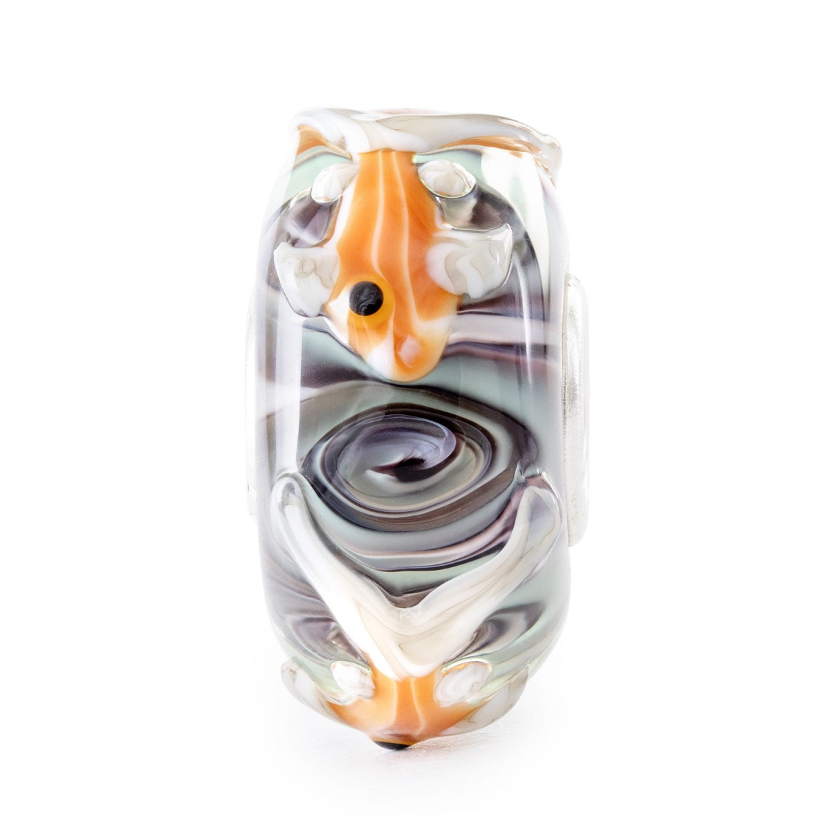 Trollbeads TGLBE-20459 kraal van glas met oranje vissen