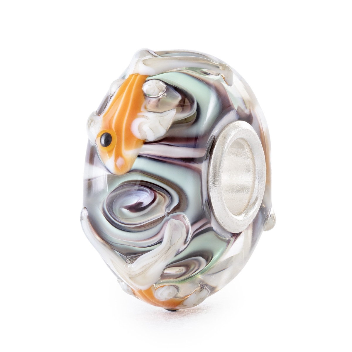 Trollbeads TGLBE-20459 kraal van glas met oranje vissen
