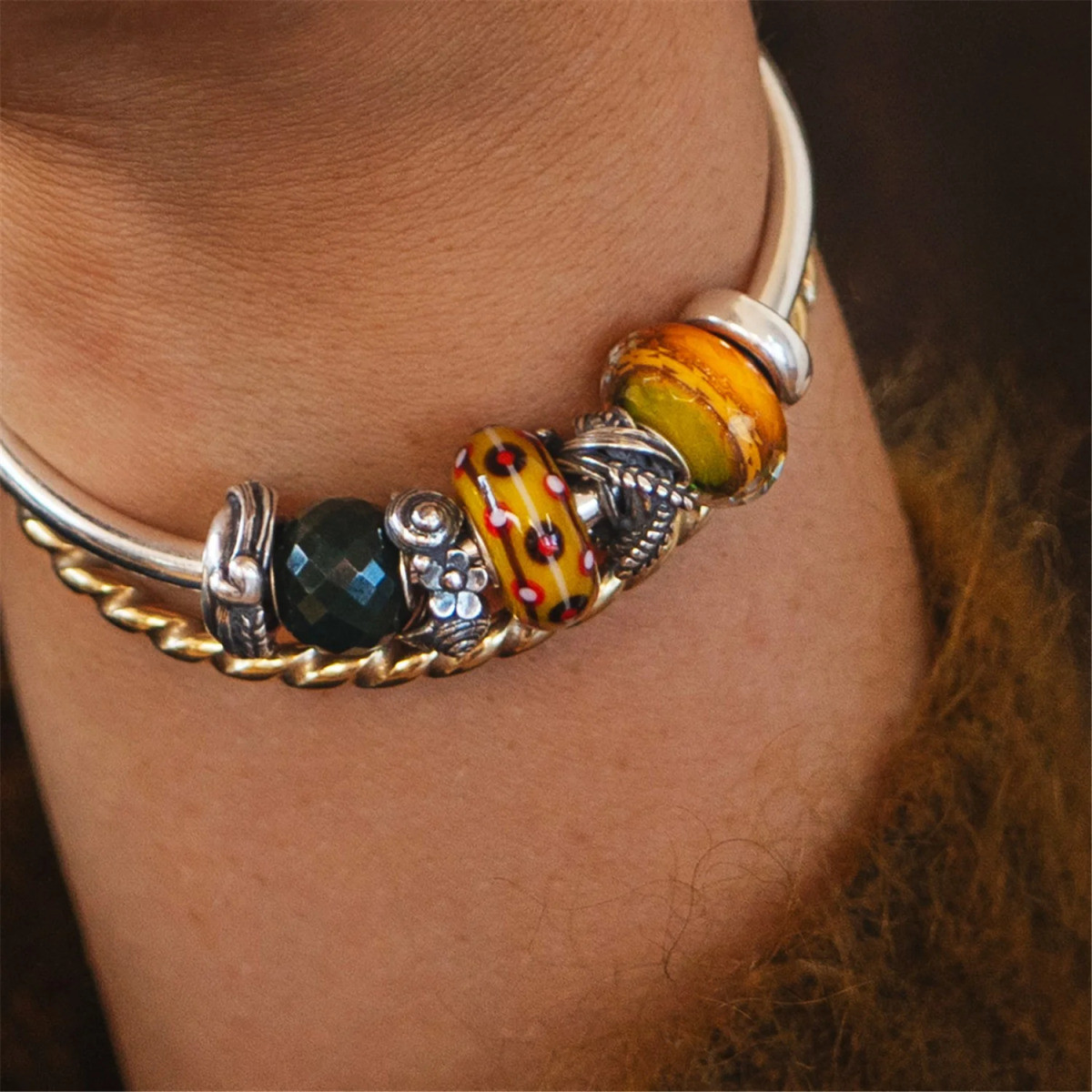 Trollbeads TGLBE-20470 Kaneelpauze kraal multicolor glas